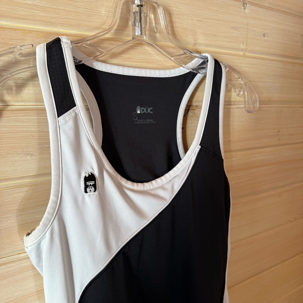 DUC Sport Black & White Colorblock Racerback Tennis Dress – Women’s Small
